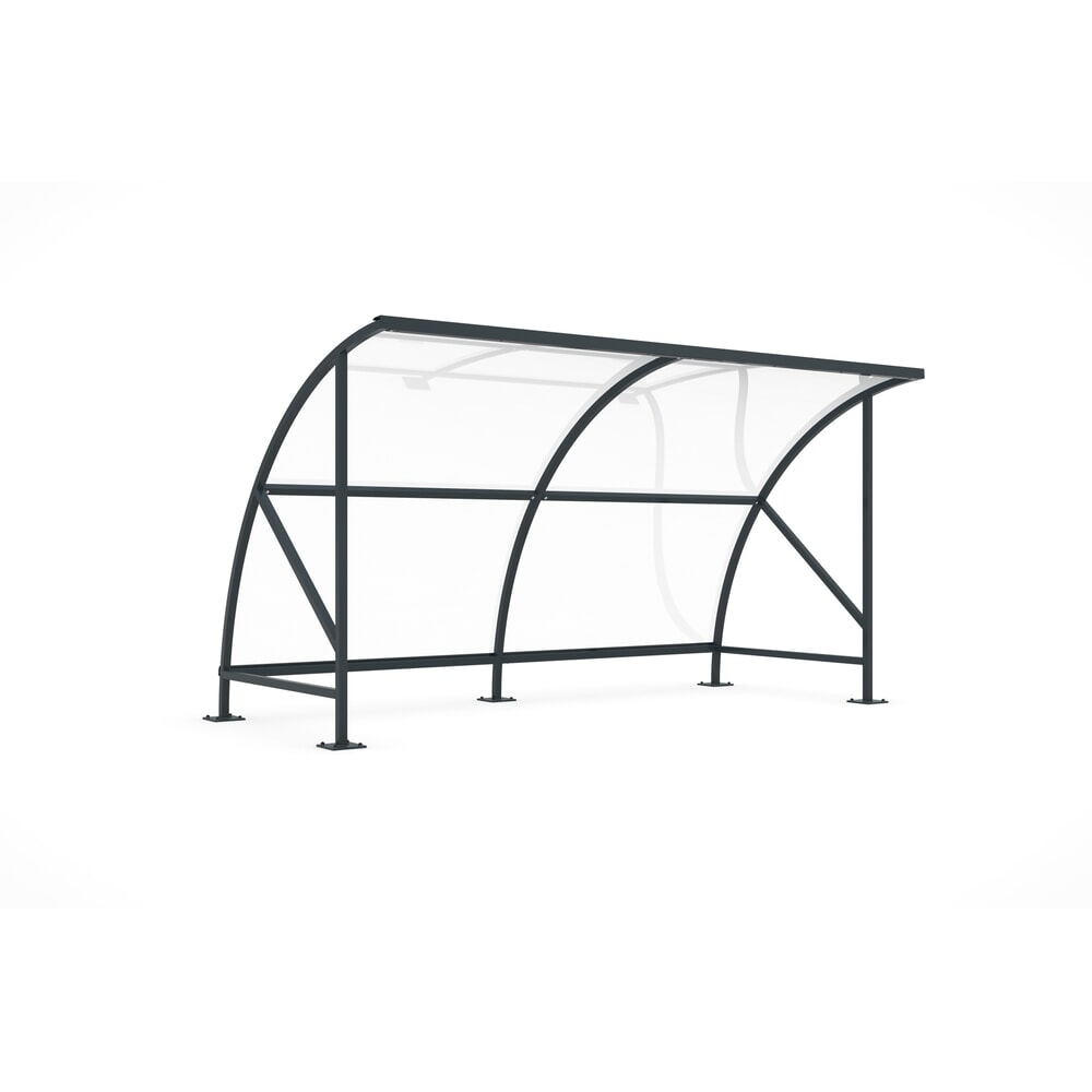Product afbeelding: Overkapping SWING in rondboogontwerp, breedte 4.080 mm, RAL 7016 antracietgrijs