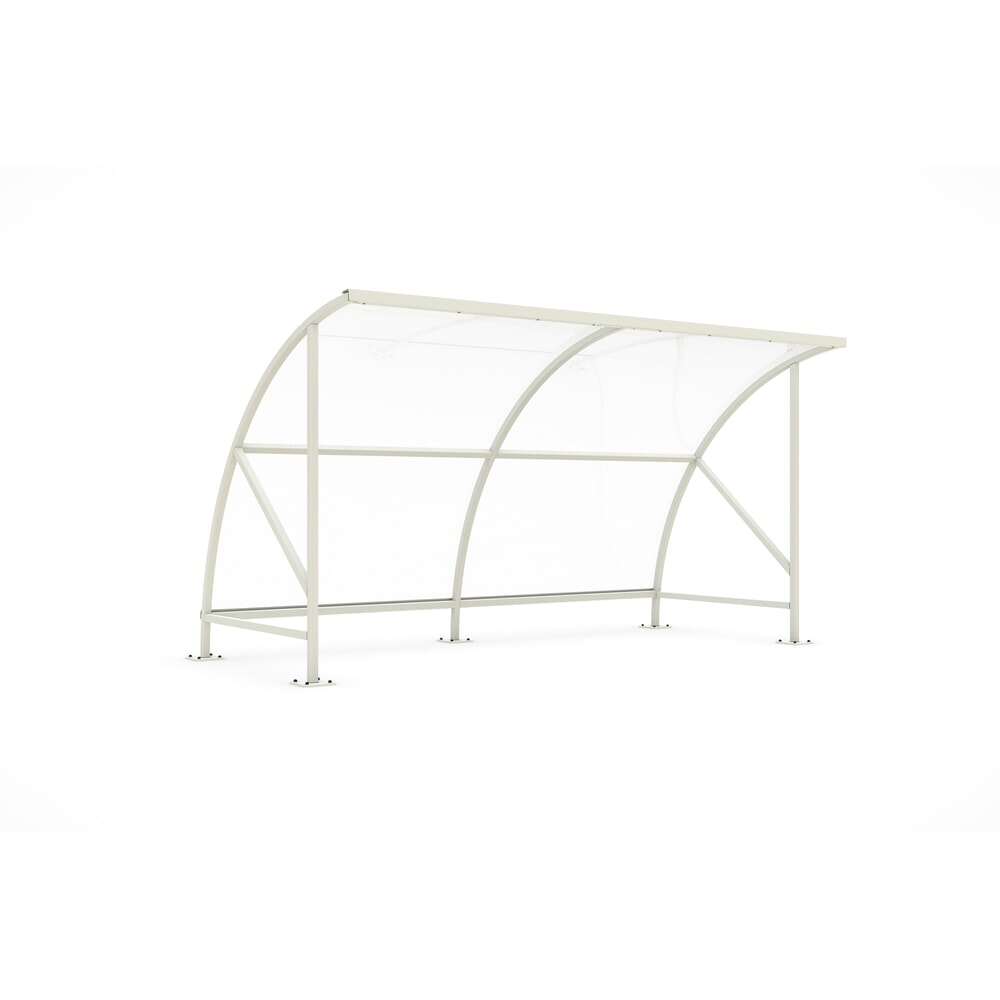Product afbeelding: Overkapping SWING in rondboogontwerp, breedte 4.080 mm, RAL 9002 grijswit