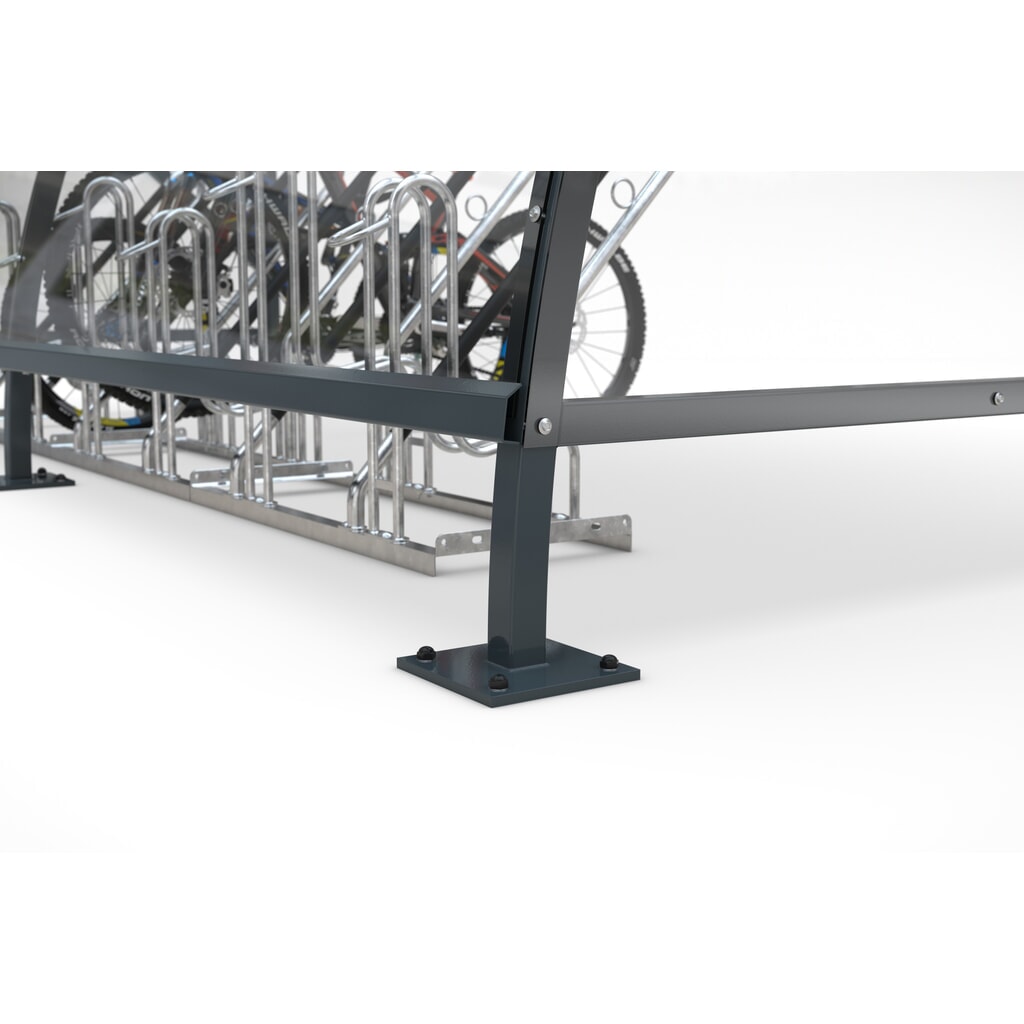 Overkapping SWING in rondboogontwerp, breedte 2.040 mm, RAL 7016 antracietgrijs Productafbeelding nr. 4: Overkapping SWING in rondboogontwerp, breedte 2.040 mm, RAL 7016 antracietgrijs