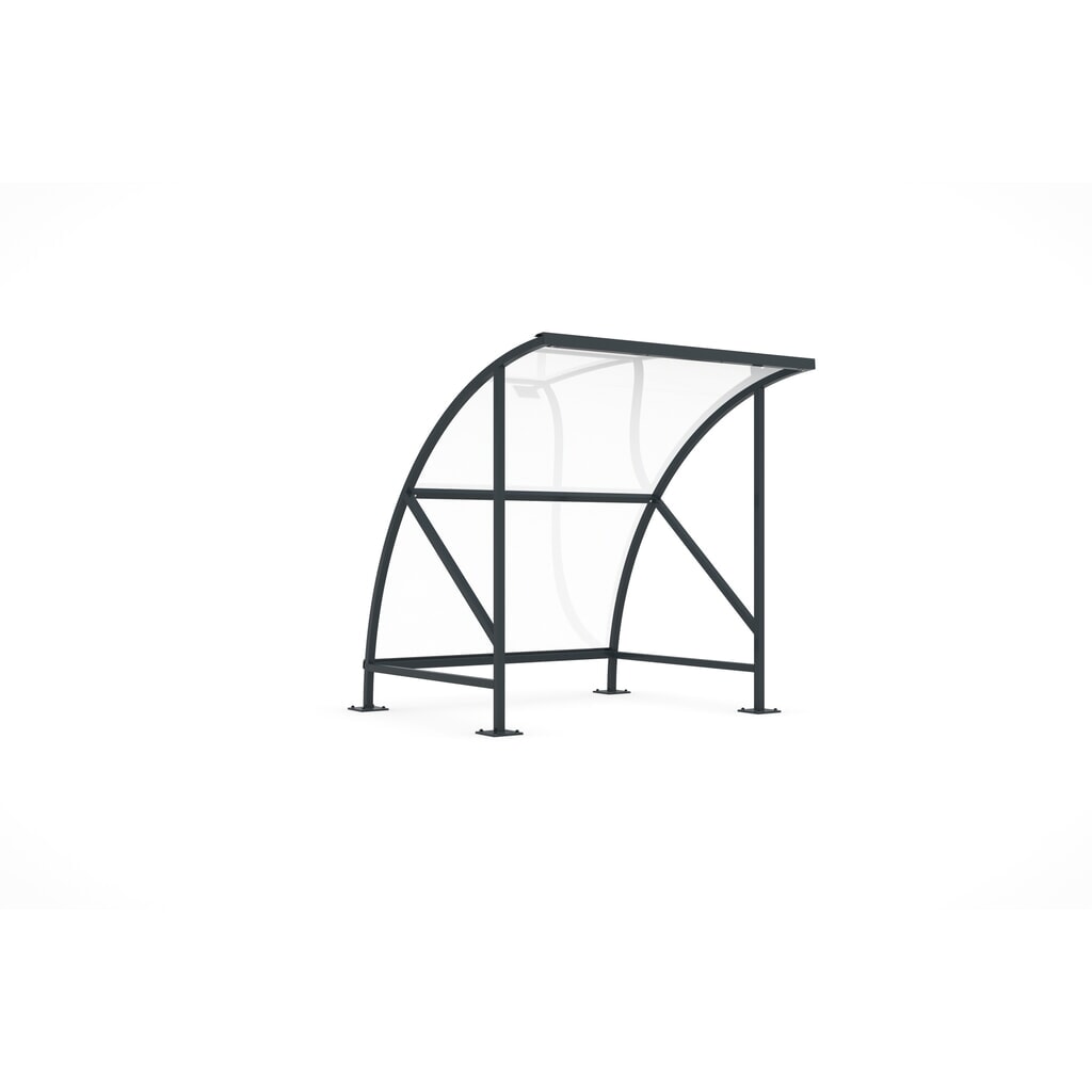 Overkapping SWING in rondboogontwerp, breedte 2.040 mm, RAL 7016 antracietgrijs Product afbeelding: Overkapping SWING in rondboogontwerp, breedte 2.040 mm, RAL 7016 antracietgrijs