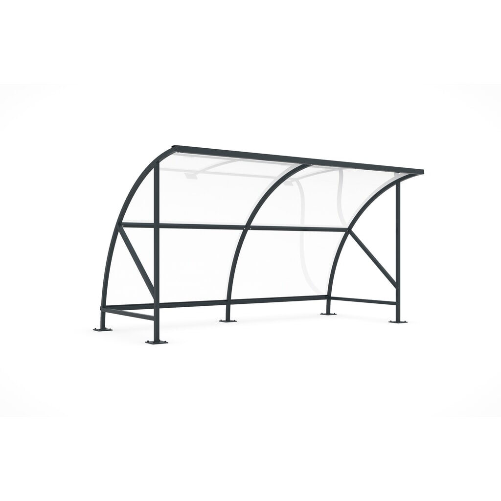 Product afbeelding: Overkapping SWING in rondboogontwerp, breedte 4.080 mm, RAL 7016 antracietgrijs