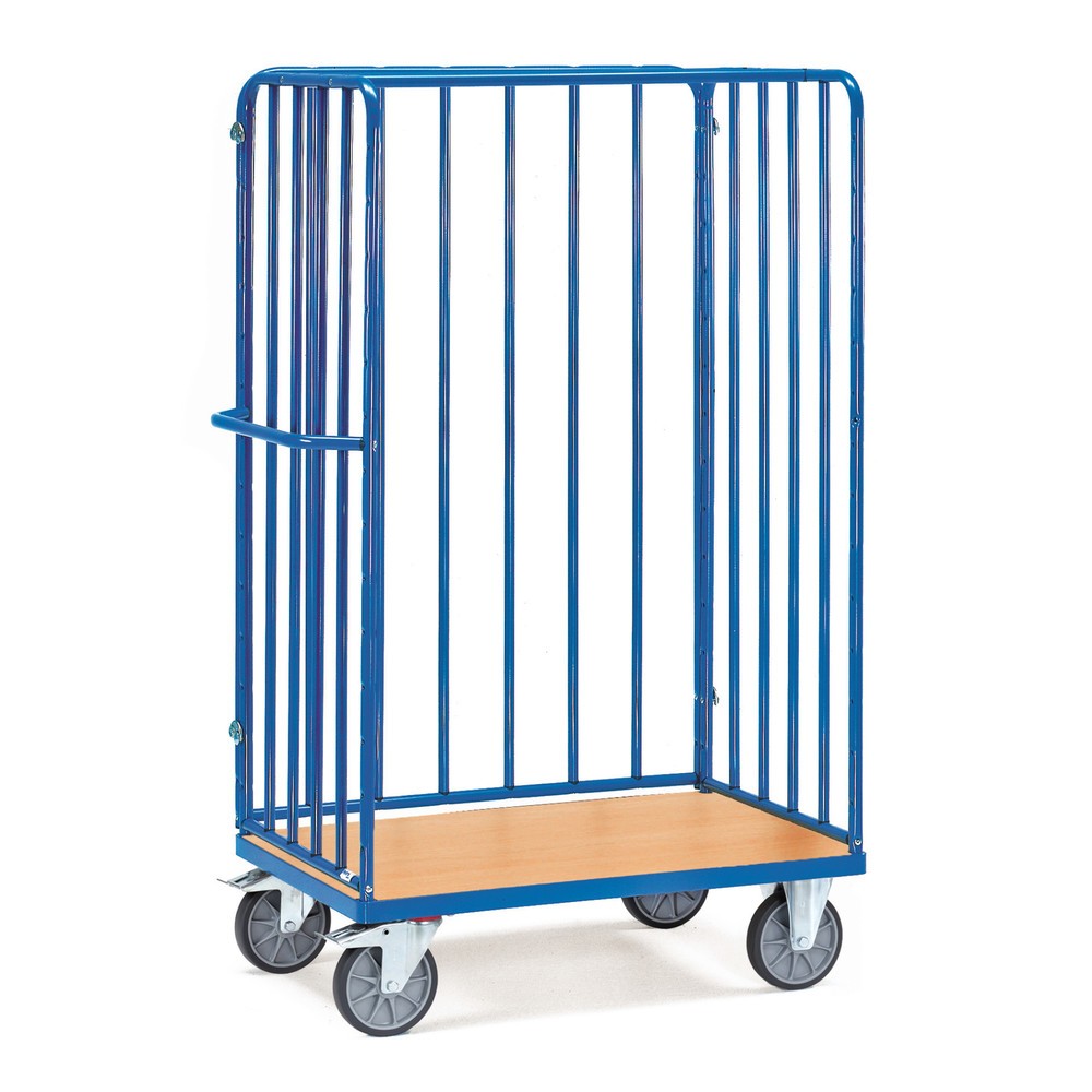 Product afbeelding: Pakketwagen fetra®, 3 wanden met stijlen, laadvlak bxd 1.000 x 600 mm, hoogte 1.800 mm