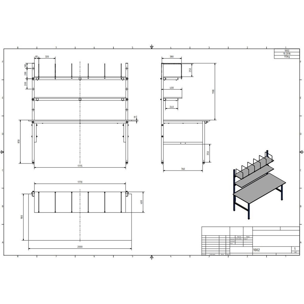 Productafbeelding nr. 4: Paktafel complete set Basic, hxbxd 850 x 2.000 x 900 mm