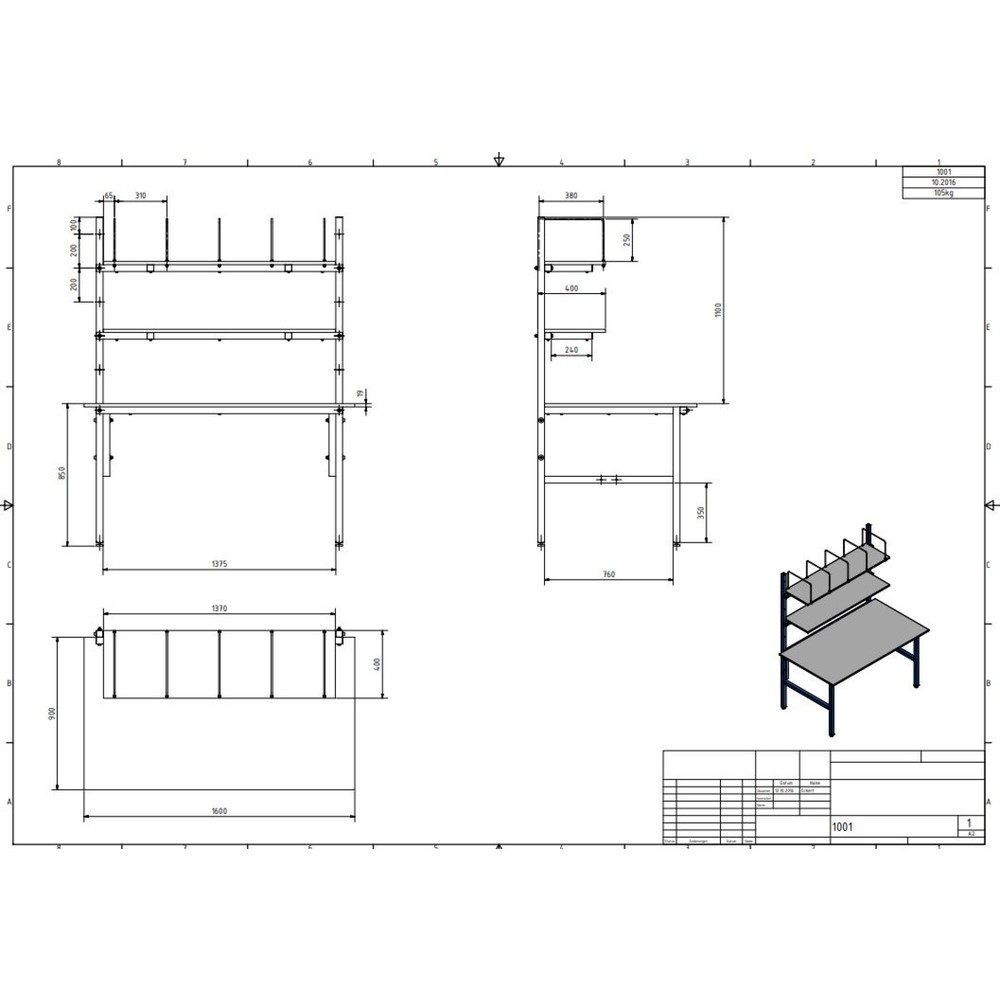 Productafbeelding nr. 4: Paktafel complete set Basic, hxbxd 850 x 1.600 x 900 mm