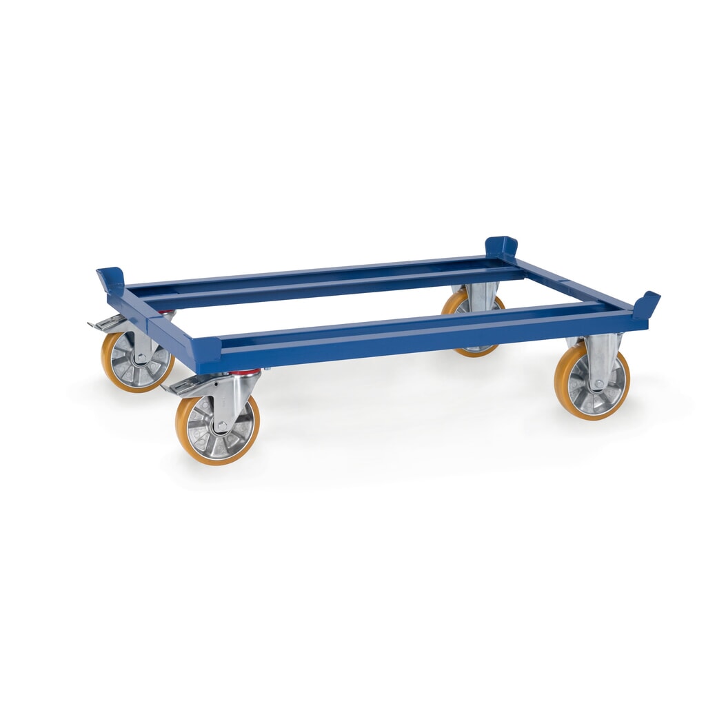 fetra® palletonderwagen, PU-wielen, draagvermogen 1.050 kg, 1.210 x 810 mm, briljantblauw Product afbeelding: fetra® palletonderwagen, PU-wielen, draagvermogen 1.050 kg, 1.210 x 810 mm, briljantblauw