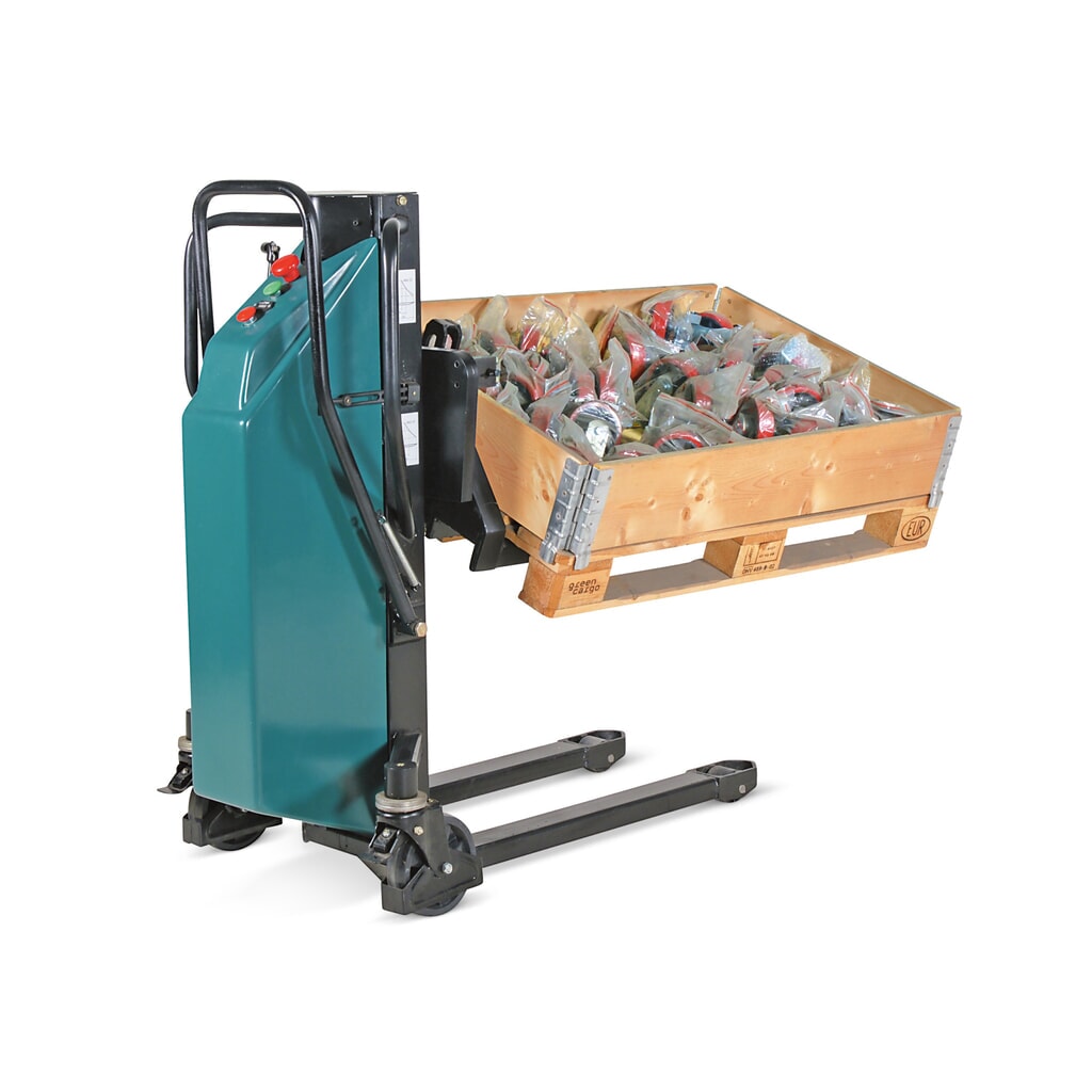 Palletheffer, draaibaar, elektrische heffing, hefhoogte 900 mm Product afbeelding: Palletheffer, draaibaar, elektrische heffing, hefhoogte 900 mm
