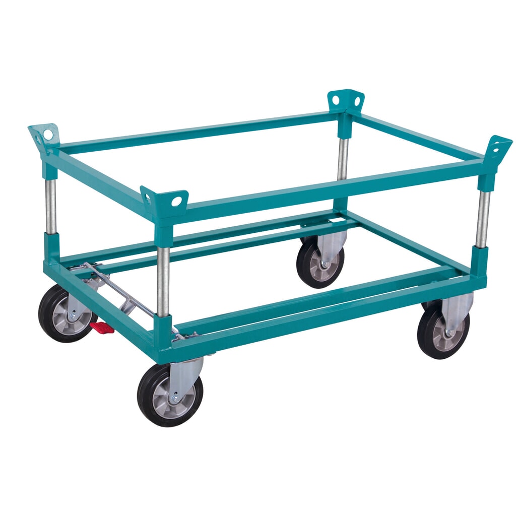 Palletonderwagen Ameise®, met vanghoeken, laadhoogte 650 mm, elastische volrubber banden Product afbeelding: Palletonderwagen Ameise®, met vanghoeken, laadhoogte 650 mm, elastische volrubber banden