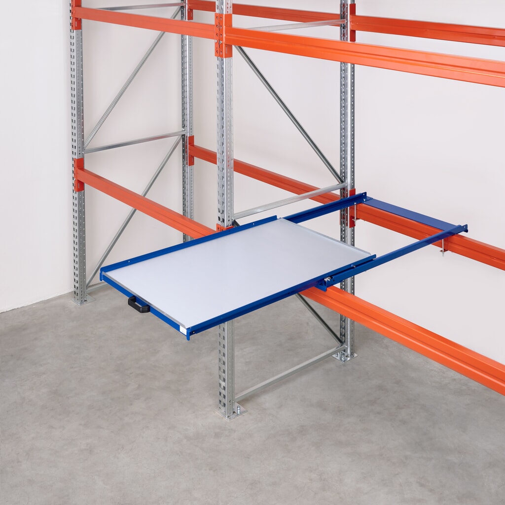 Palletuittrekvoorziening met stalen legbord, draagvermogen 200 kg, uittrekdiepte 70% Productafbeelding nr. 3: Palletuittrekvoorziening met stalen legbord, draagvermogen 200 kg, uittrekdiepte 70%