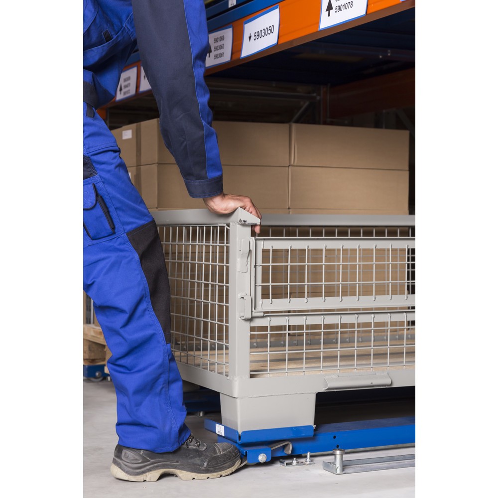 Productafbeelding nr. 2: Palletuittrekvoorziening, vloermodel, draagvermogen 1.000 kg, uittrekdiepte 85%, met voetvergrendeling