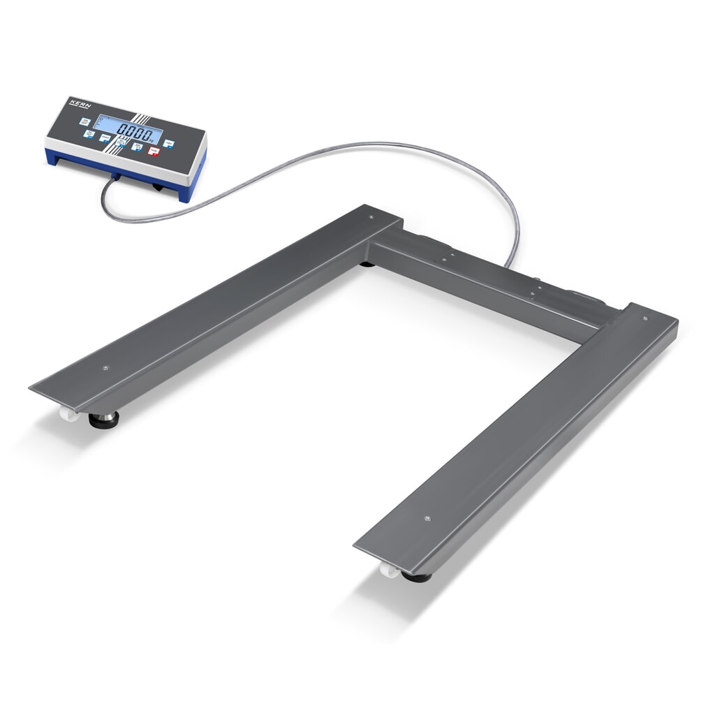 Palletweegschaal KERN met display, ijkbaar, weegbereik max. 600 kg, cijferinterval 100 | 200 g Product afbeelding: Palletweegschaal KERN met display, ijkbaar, weegbereik max. 600 kg, cijferinterval 100 | 200 g