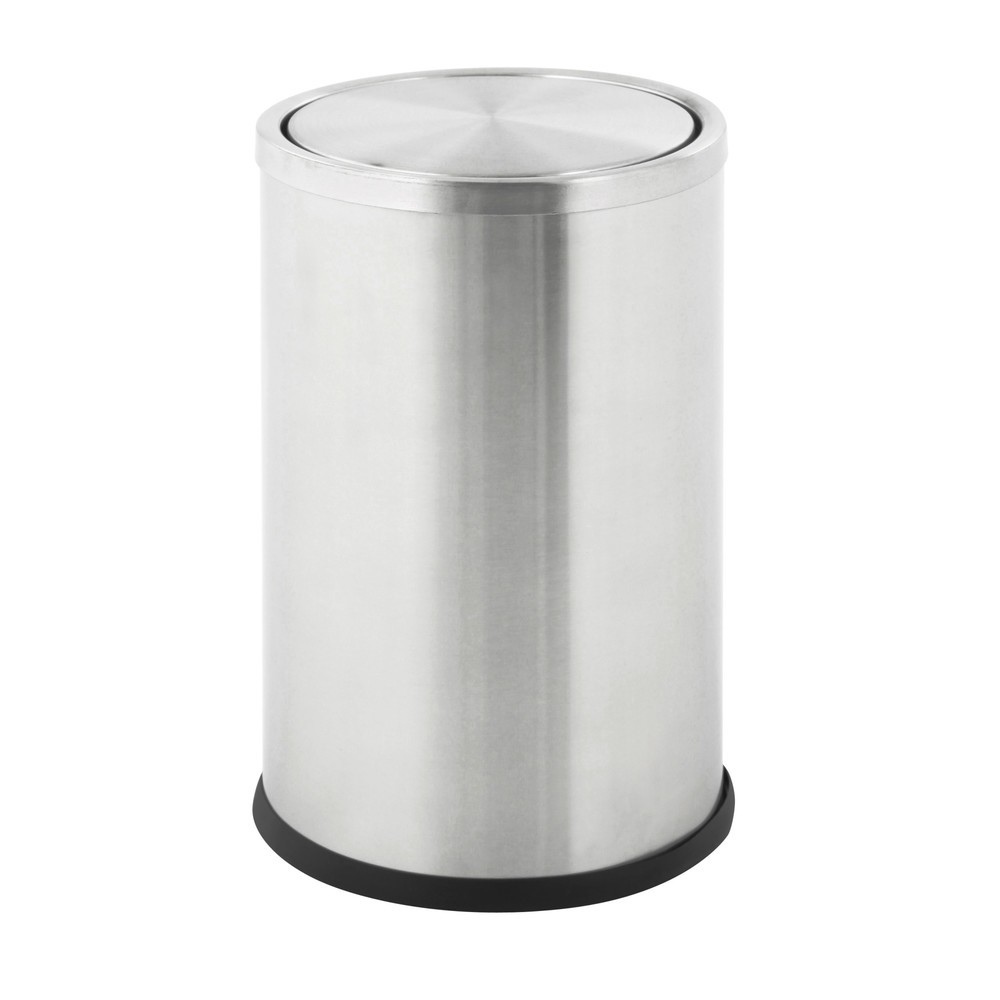 Product afbeelding: Prullenbak Swing, met klapdeksel, 10 liter, mat roestvrij staal