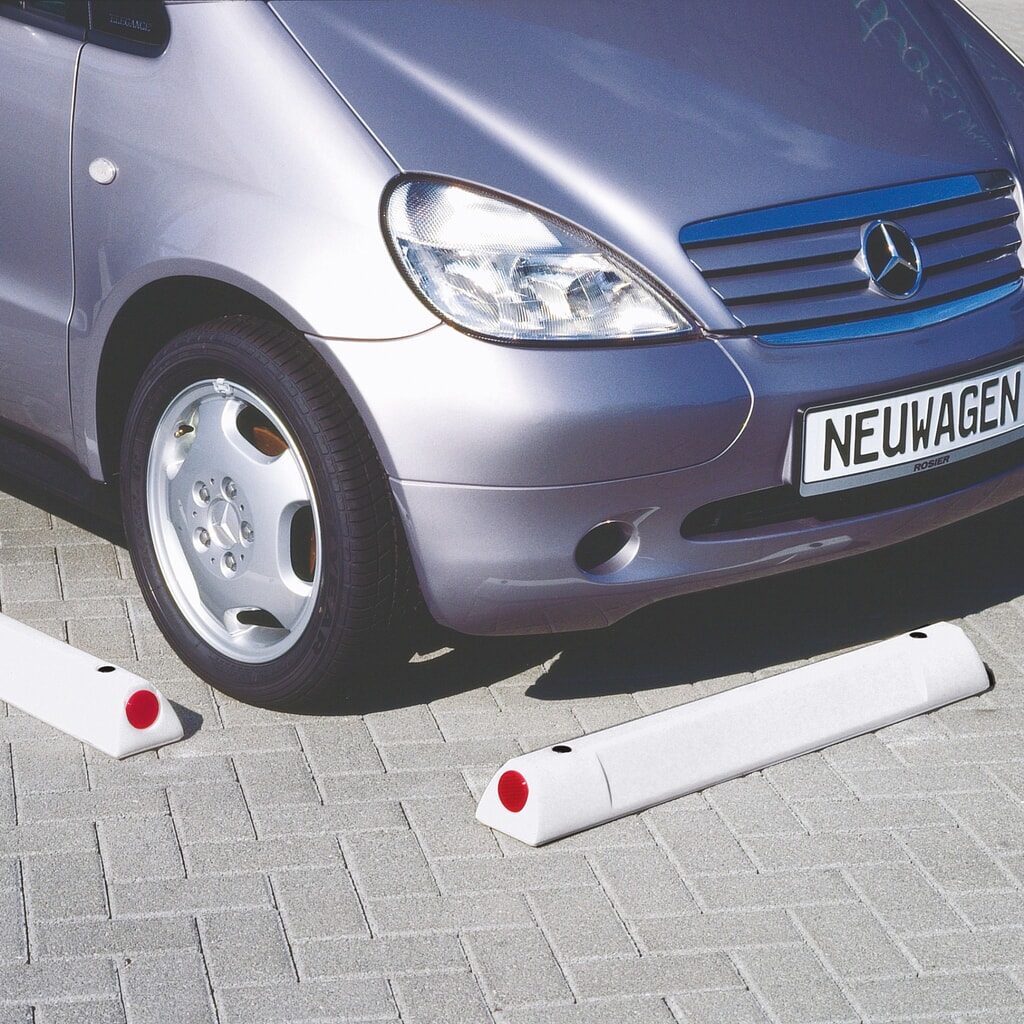 Product afbeelding: Parkeerstop en geleidebalk, wit, lengte 450 mm
