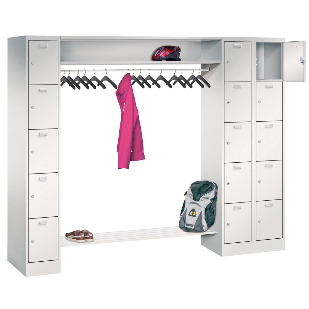 Product afbeelding: PAVOY lockerkast, 1 x 5 vakken + 1 x 10 vakken, cilinderslot, hxbxd 1.950 x 2.250 x 500 mm, vakbreedte 300 mm
