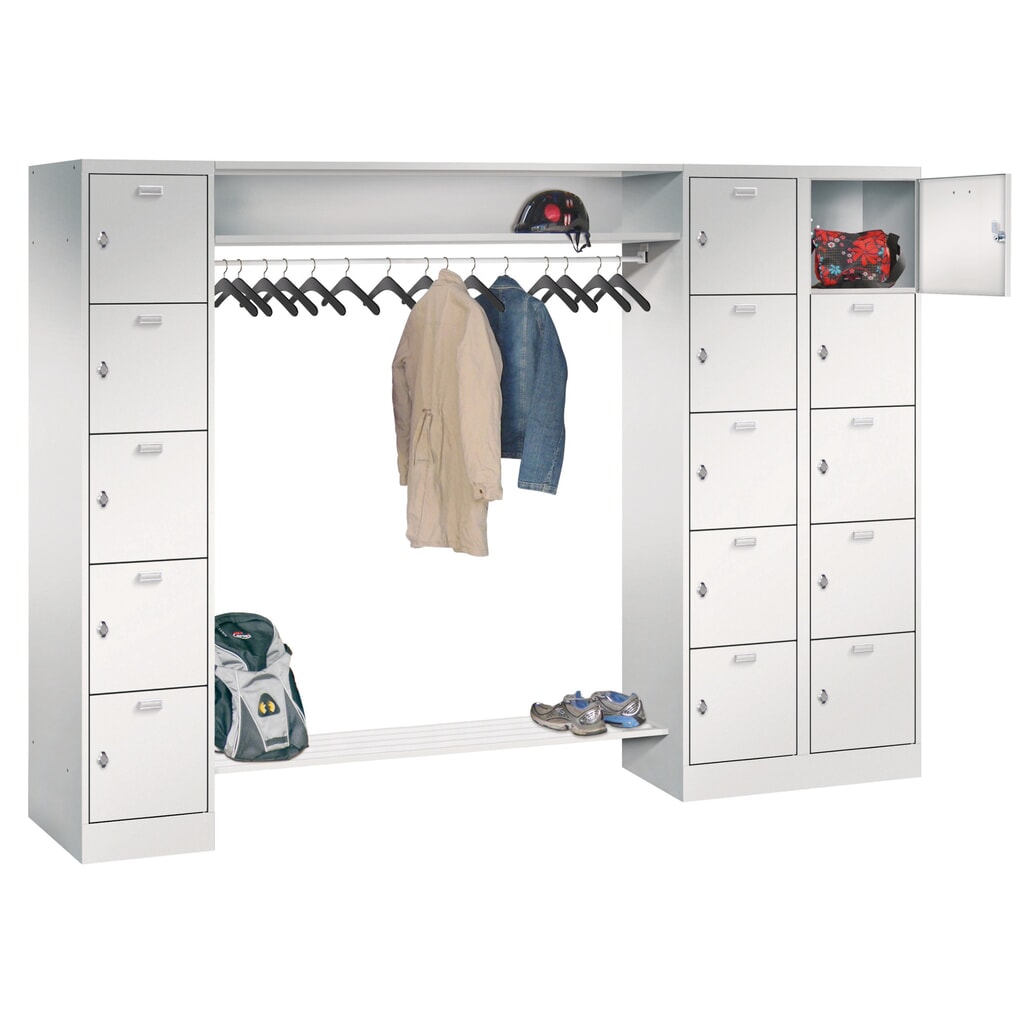 Product afbeelding: PAVOY lockerkast, 1 x 5 vakken + 1 x 10 vakken, draaivergrendeling, hxbxd 1.950 x 2.550 x 500 mm, vakbreedte 400 mm