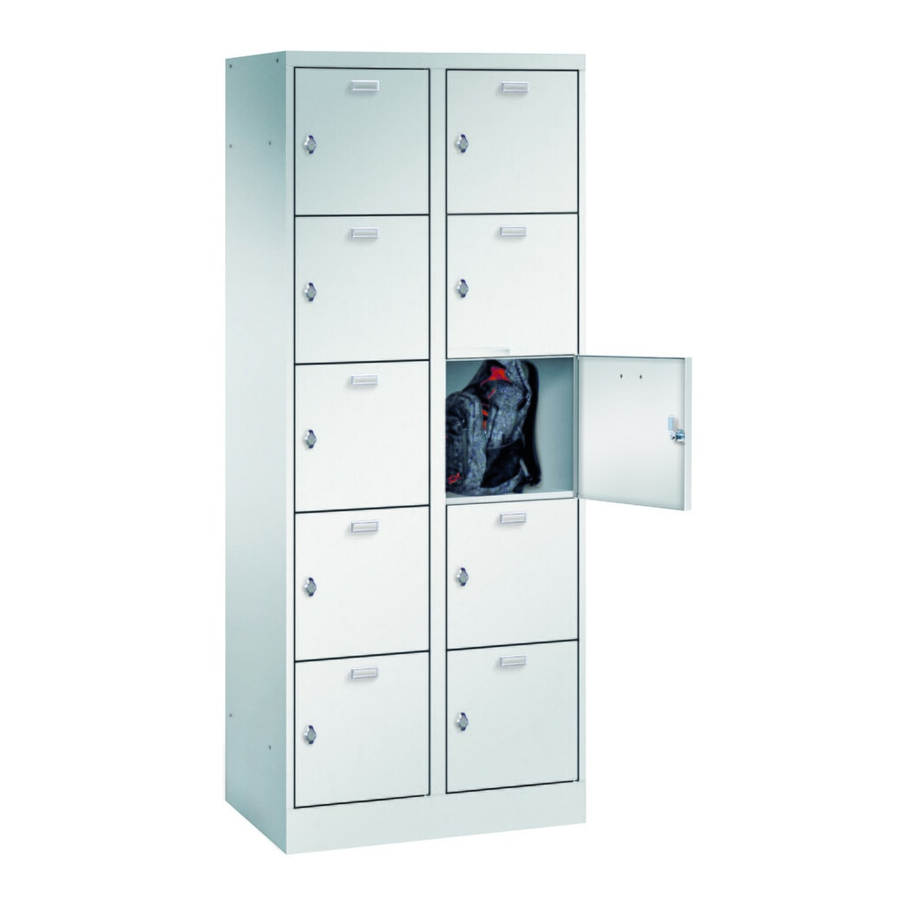 PAVOY locker, 2 x 5 vakken, draaivergrendeling, hxbxd 1.950 x 800 x 500 mm, vakbreedte 400 mm Product afbeelding: PAVOY locker, 2 x 5 vakken, draaivergrendeling, hxbxd 1.950 x 800 x 500 mm, vakbreedte 400 mm