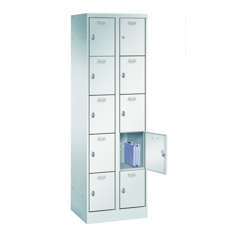 PAVOY locker, 2 x 5 vakken, draaivergrendeling, hxbxd 1.950 x 600 x 500 mm, vakbreedte 300 mm Product afbeelding: PAVOY locker, 2 x 5 vakken, draaivergrendeling, hxbxd 1.950 x 600 x 500 mm, vakbreedte 300 mm