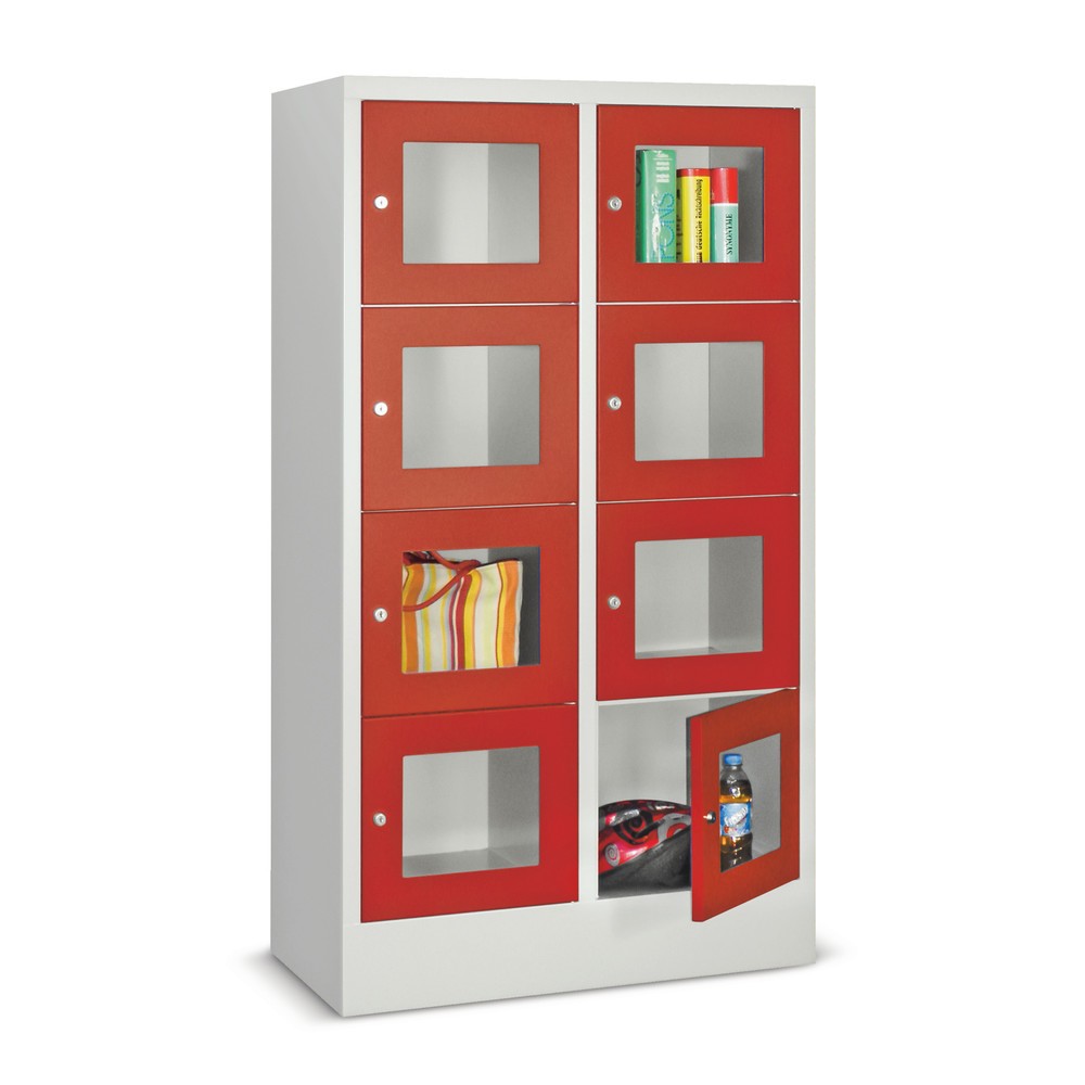 Locker PAVOY met kijkvenster, 2 x 3 vakken, hxbxd 1.187 x 630 x 500 mm