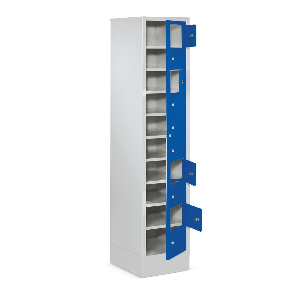 Locker PAVOY met centrale deur, 1 x 10 vakken, hxbxd 1.850 x 400 x 500 mm, met poten