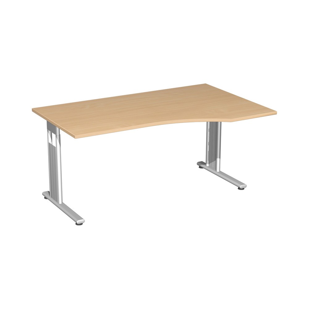 Product afbeelding: Pc-bureau Lissabon, pc-vorm rechts, C-voet, bxd 1.800 x 1.000 mm, beuk