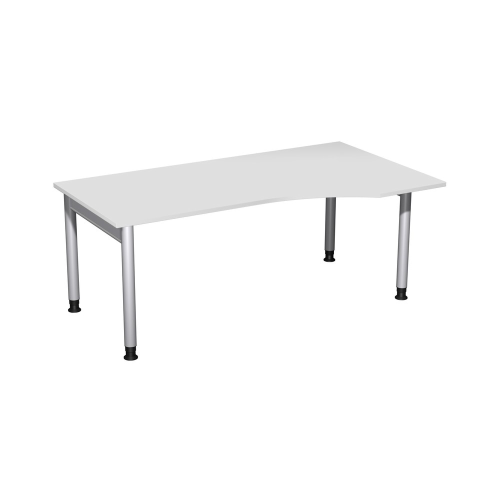 Product afbeelding: PC-bureau Profi, onderstel met 4 poten, pc-vorm rechts, bxd 1800 x 1000 mm, lichtgrijs