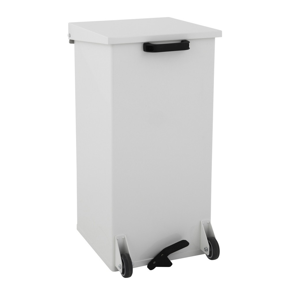 Product afbeelding: Pedaalafvalbak CARRO Kick, mobiele uitvoering, 110 liter, wit