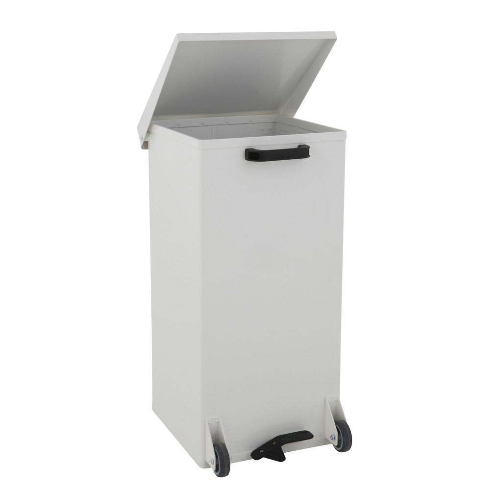Productafbeelding nr. 2: Pedaalafvalbak CARRO Kick, mobiele uitvoering, 110 liter, wit