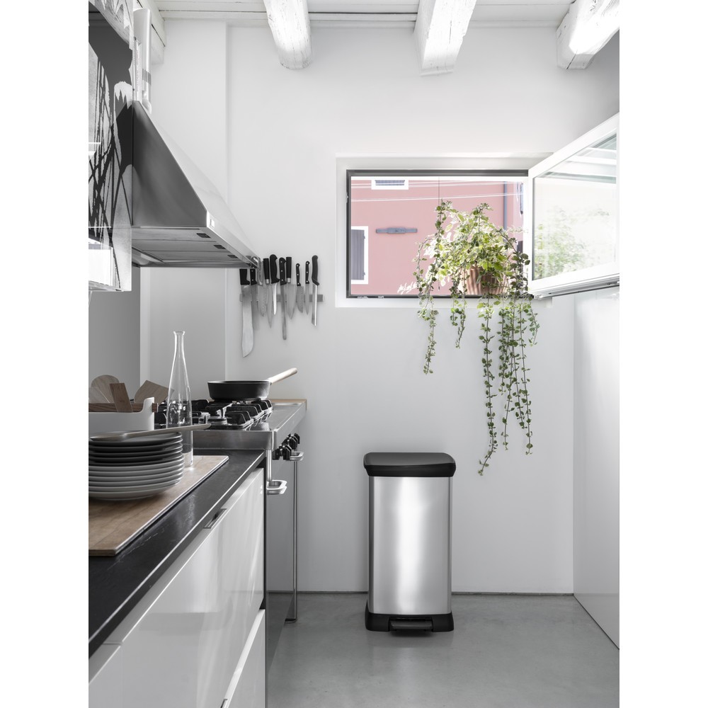 Productafbeelding nr. 9: Pedaalafvalbak DECOBIN Duo, rechthoekig, 2x23 liter, zilver / zwart