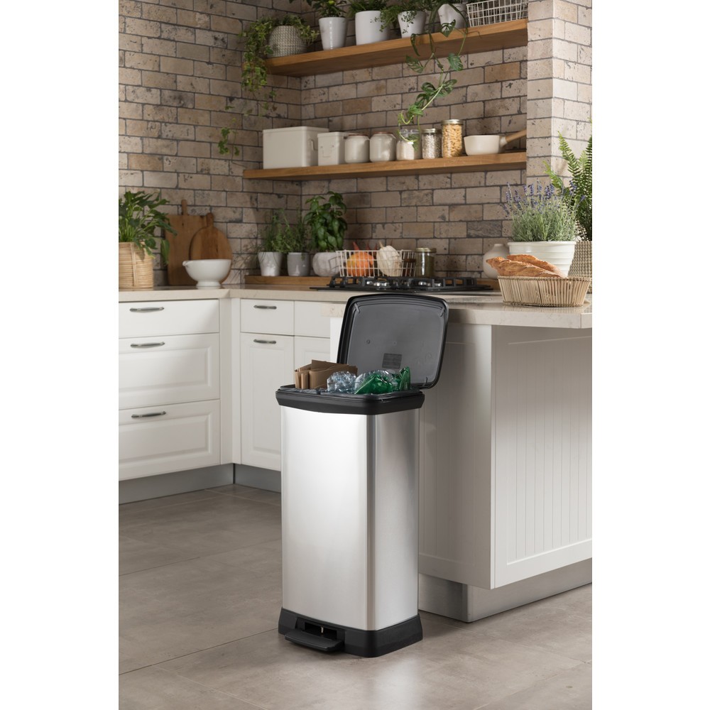 Productafbeelding nr. 10: Pedaalafvalbak DECOBIN Duo, rechthoekig, 2x23 liter, zilver / zwart