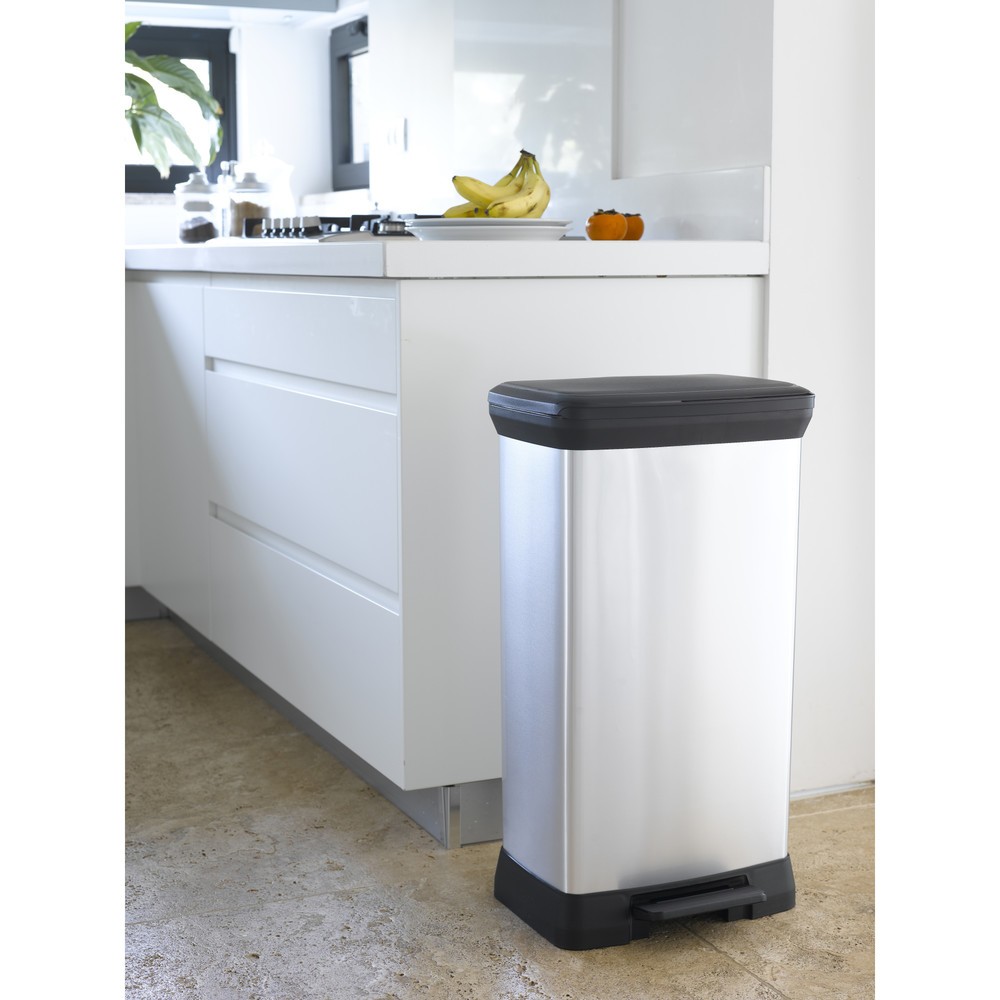 Productafbeelding nr. 13: Pedaalafvalbak DECOBIN Duo, rechthoekig, 2x23 liter, zilver / zwart