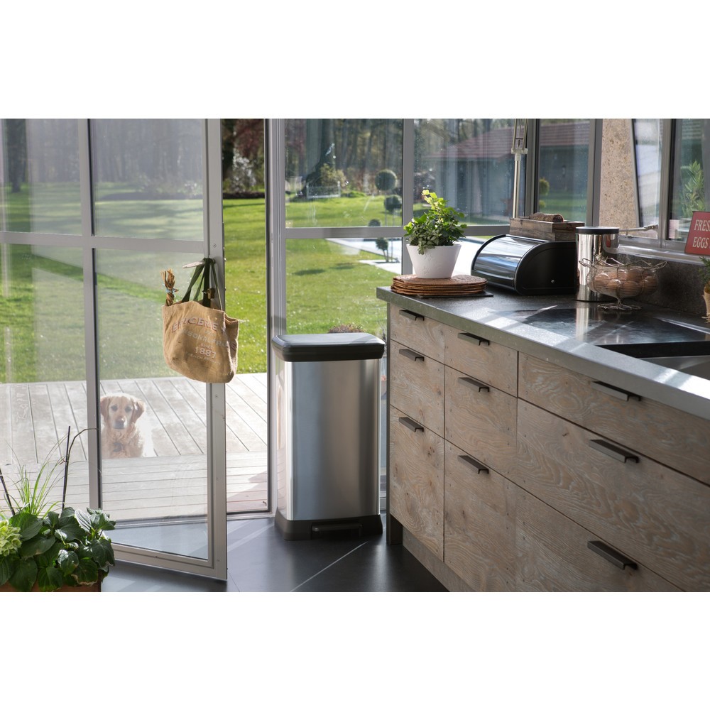 Productafbeelding nr. 14: Pedaalafvalbak DECOBIN Duo, rechthoekig, 2x23 liter, zilver / zwart