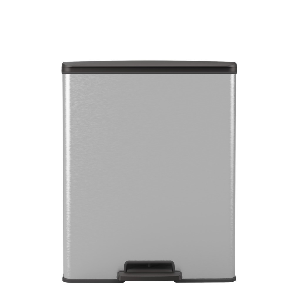 Productafbeelding nr. 4: Pedaalafvalbak DECOBIN Duo, rechthoekig, 2x26 liter, zilver / zwart