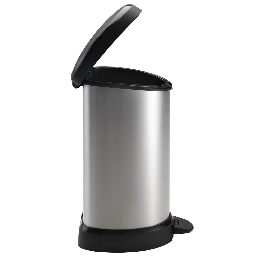 Productafbeelding nr. 2: Pedaalafvalbak DECOBIN, halfrond, 15 liter, zilver / zwart