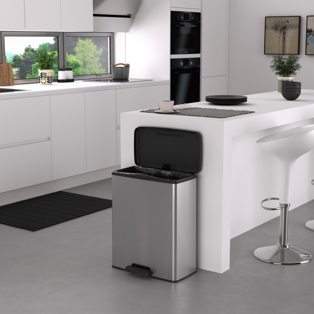 Productafbeelding nr. 6: Pedaalafvalbak DECOBIN, halfrond, 65 liter, zilver / zwart