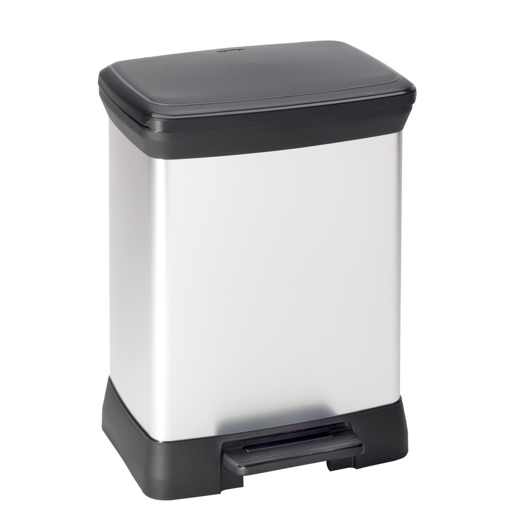 Product afbeelding: Pedaalafvalbak DECOBIN, rechthoekig, 30 liter, zilver / zwart