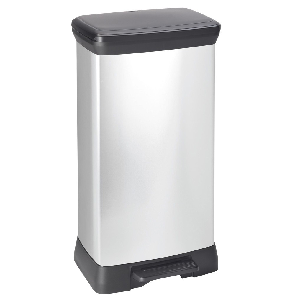 Productafbeelding nr. 1: Pedaalafvalbak DECOBIN, rechthoekig, 50 liter, zilver / zwart
