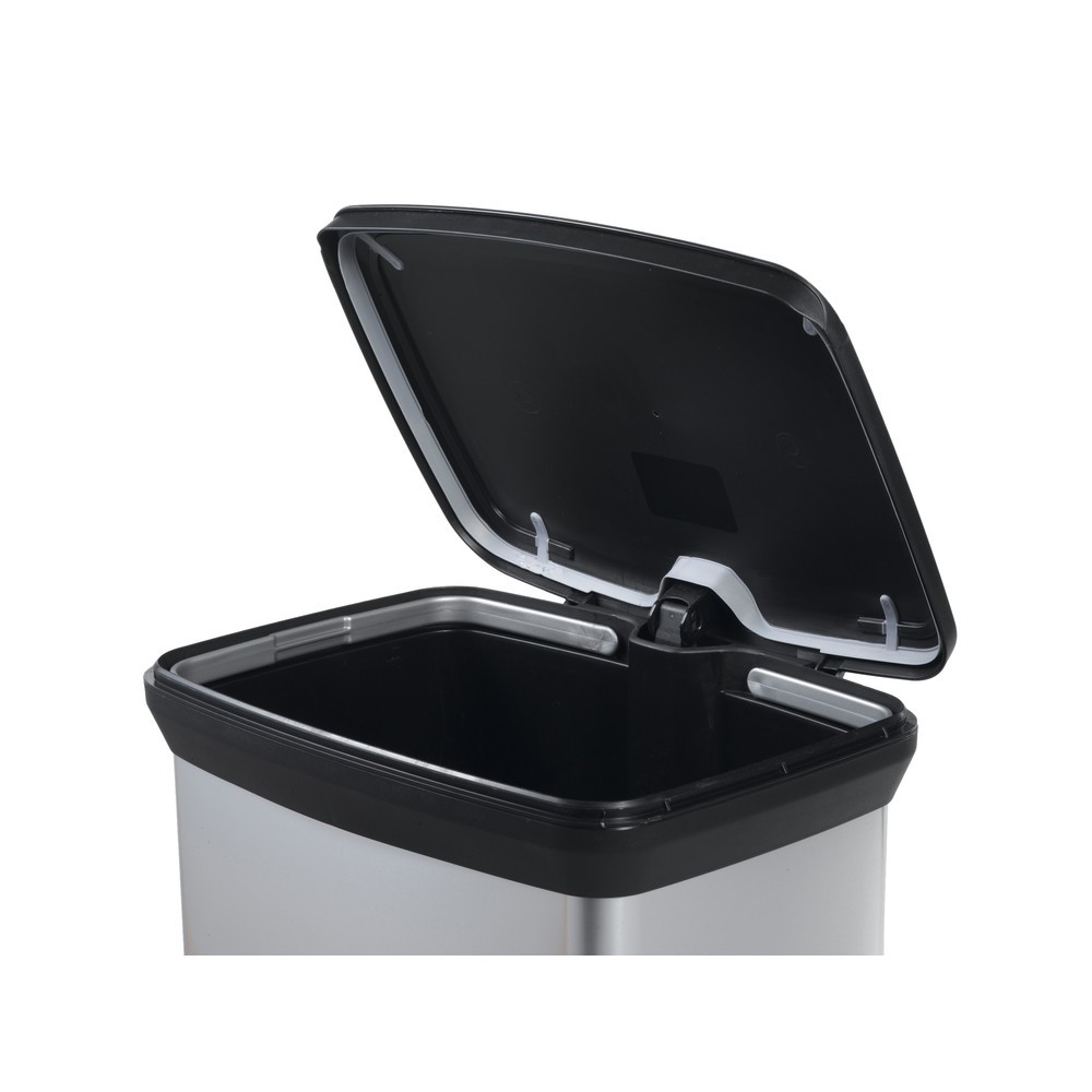 Productafbeelding nr. 2: Pedaalafvalbak DECOBIN, rechthoekig, 50 liter, zilver / zwart