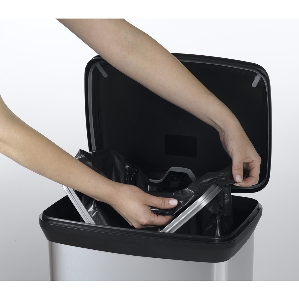 Productafbeelding nr. 4: Pedaalafvalbak DECOBIN, rechthoekig, 50 liter, zilver / zwart