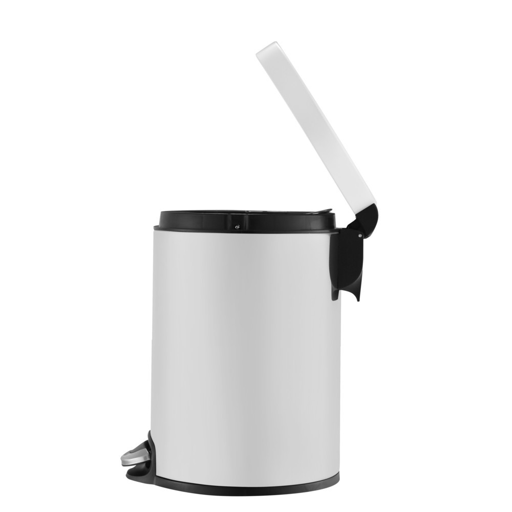 Productafbeelding nr. 2: Pedaalafvalbak EKO Serene, 5 liter, van staal, wit
