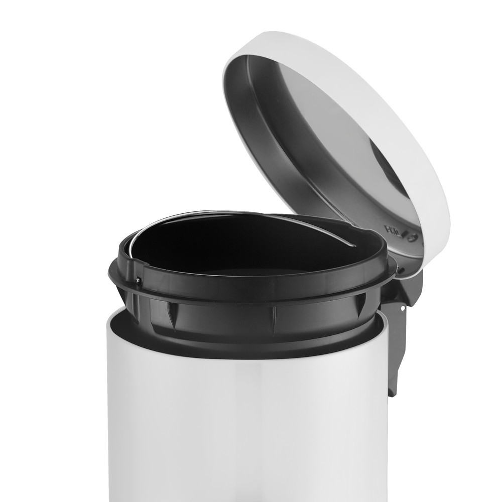Productafbeelding nr. 3: Pedaalafvalbak EKO Serene, 5 liter, van staal, wit