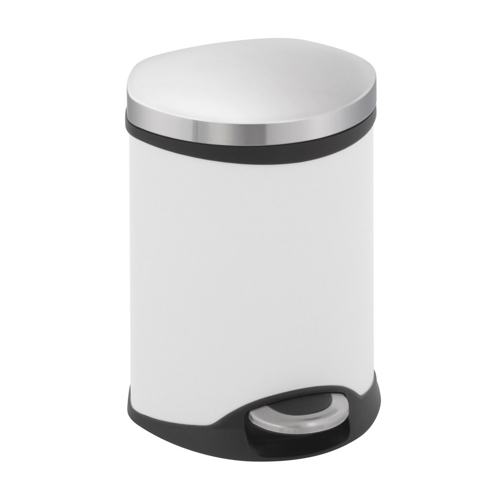 Product afbeelding: Pedaalafvalbak EKO Shell Bin, 6 liter, van staal, wit