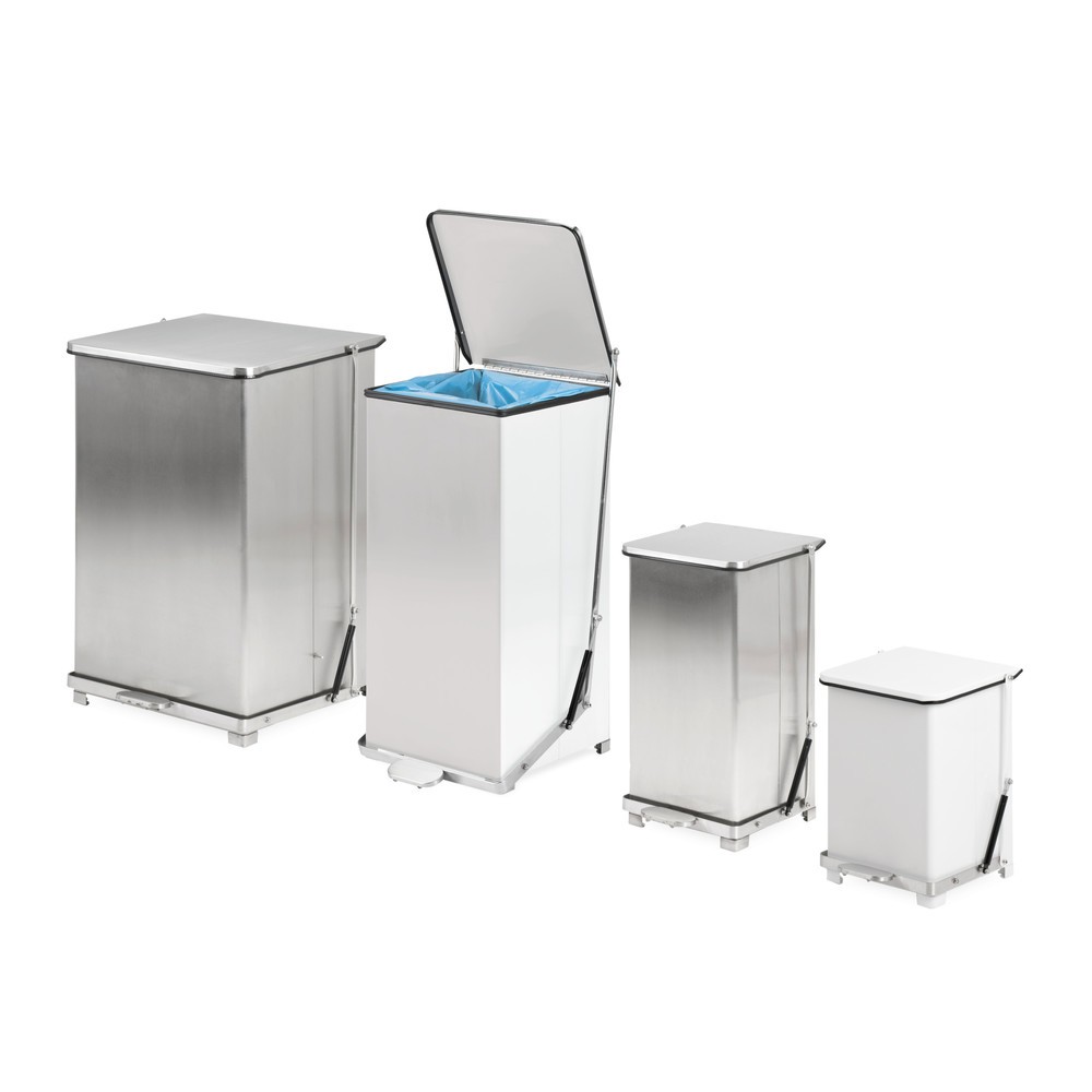 Productafbeelding nr. 1: Pedaalafvalbak Industrie, 45 liter, staal, met poedercoating, wit