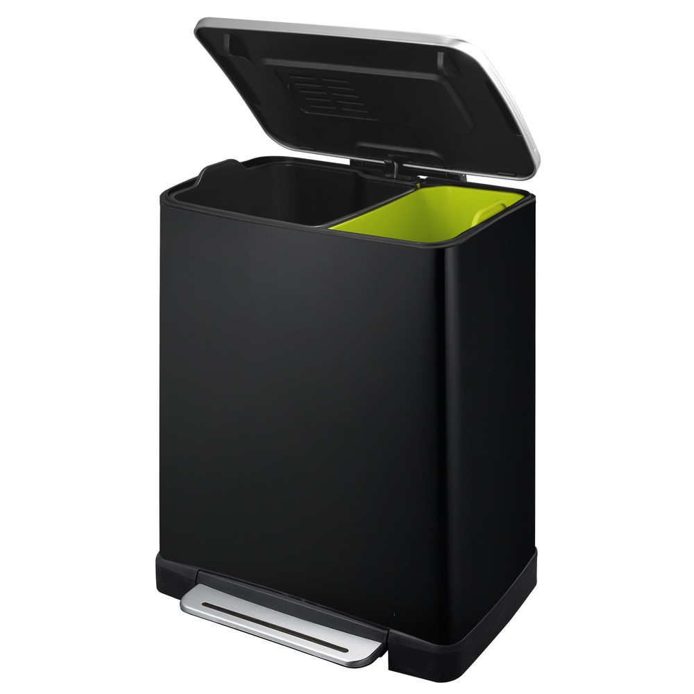 Productafbeelding nr. 3: Pedaalafvalbak Recycling van roestvrij staal, 10 + 9 l, mat / zwart