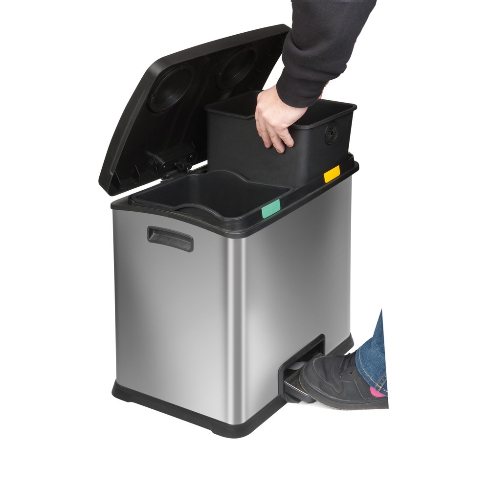 Productafbeelding nr. 6: Pedaalafvalbak Rejoice Recycling, 2 x 12 l, roestvrij staal mat