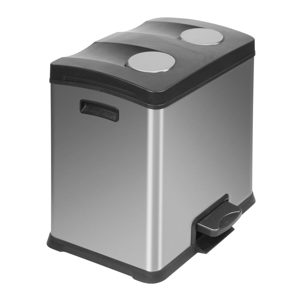 Product afbeelding: Pedaalafvalbak Rejoice Recycling, 2 x 12 l, roestvrij staal mat