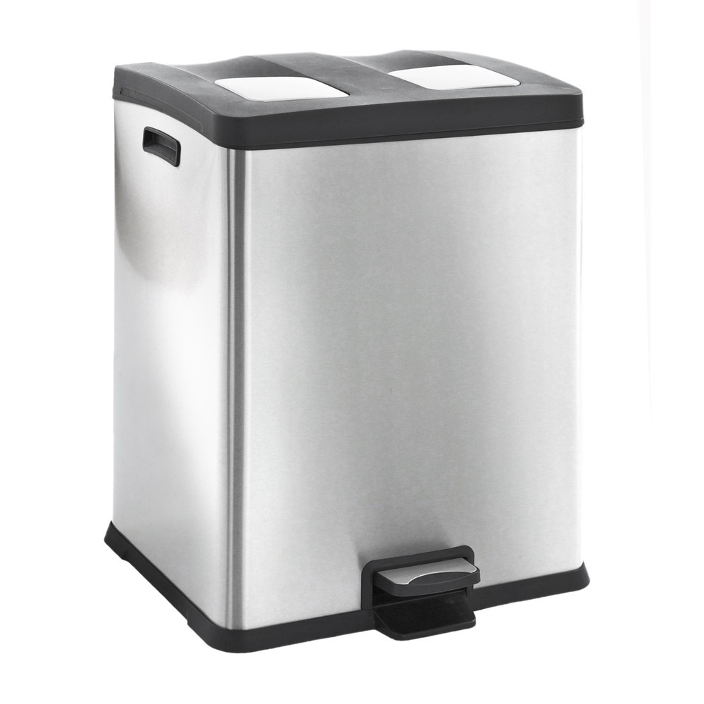 Productafbeelding nr. 1: Pedaalafvalbak Rejoice Recycling, 30 + 30 l, roestvrij staal mat