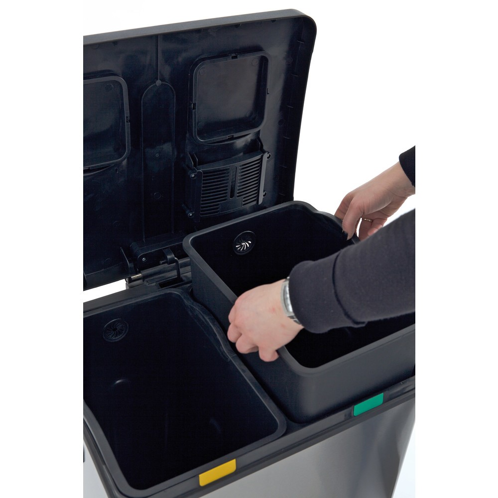 Productafbeelding nr. 5: Pedaalafvalbak Rejoice Recycling, 30 + 30 l, roestvrij staal mat
