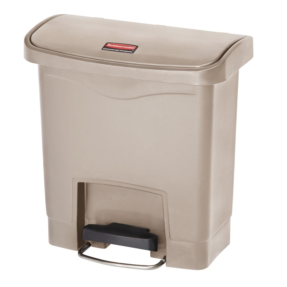 Productafbeelding nr. 1: Rubbermaid Slim Jim® pedaalbak met breed zijpedaal, kunststof, 15 liter, Beige