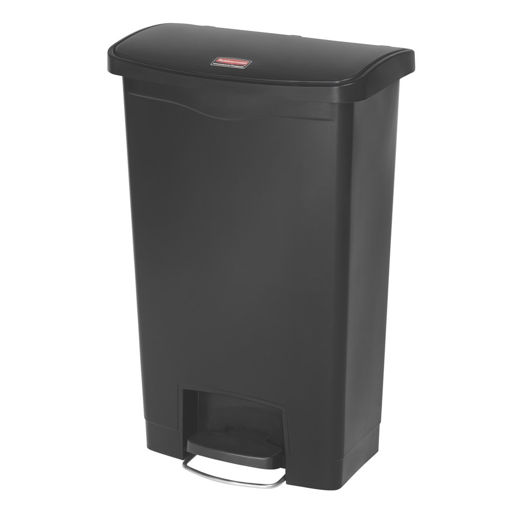 Productafbeelding nr. 1: Pedaalafvalbak Rubbermaid Slim Jim® met pedaal aan brede zijde, kunststof, 68 l, zwart