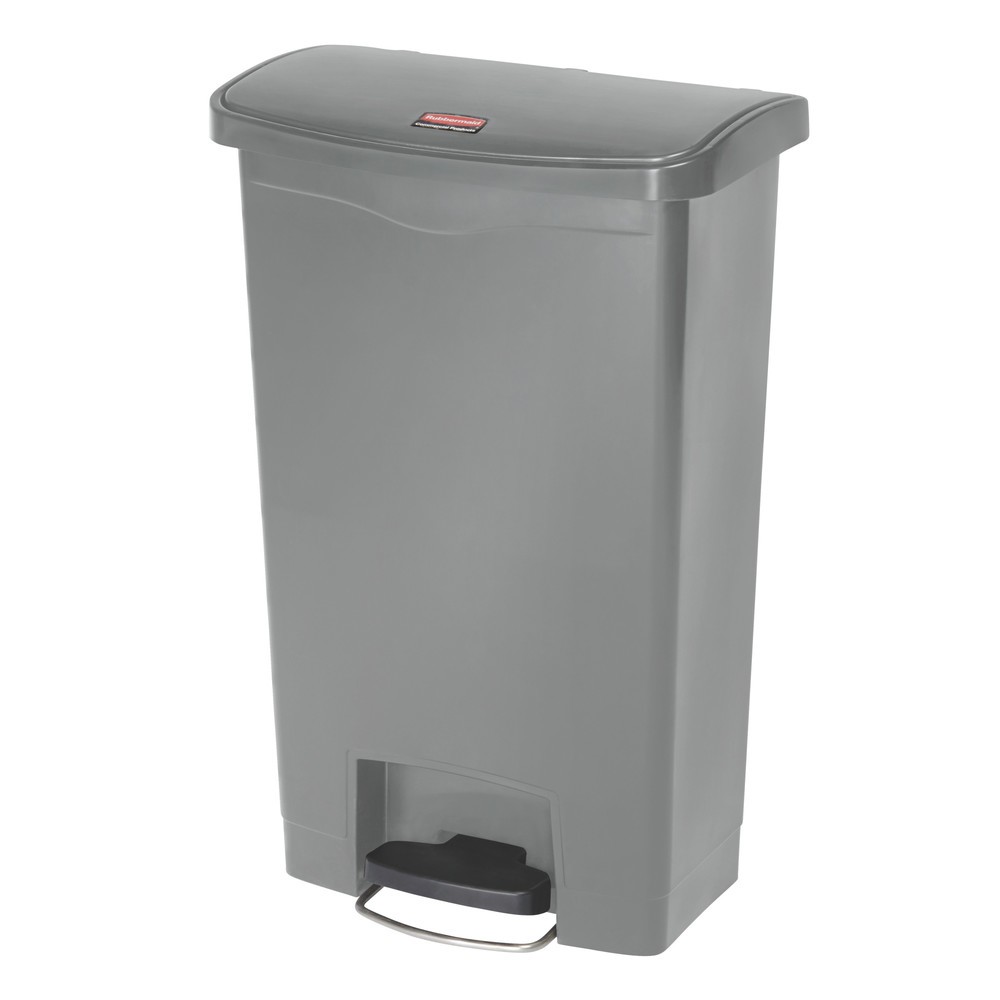 Productafbeelding nr. 1: Rubbermaid Slim Jim® pedaalbak met breed zijpedaal, kunststof, 90 liter, grijs
