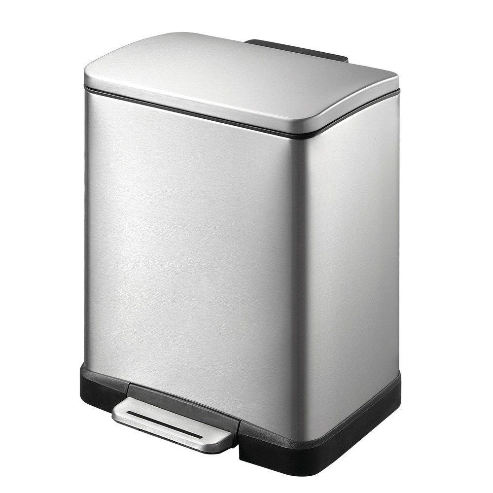 Product afbeelding: Pedaalemmer EKO E-Cube, 12 liter, mat roestvrij staal